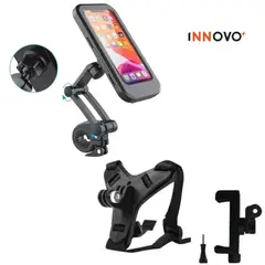 INNOVA - Combo Soporte Holder Manubrio Moto + Soporte Cámara Casco