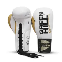 GREENHILL - GUANTES DE BOXEO PROFESIONAL REF. ARES COLOR BLANCO/DORADO 10 OZ