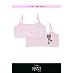 LILI PINK - Top para niña en algodón coleccion Minnie paquete x2