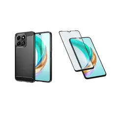 GENERICO - Funda Tipo Carbono Fiber + Vidrio templado HONOR X6B