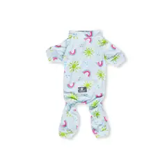 WAWAW - Pijama para perro talla M celeste arcoíris