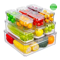 ONE PIXEL - Organizador Nevera Cocina Set 10 Contenedores Con Tapa