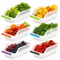 ONE PIXEL - Organizador De Nevera Y Cocina X6 Unidades Contenedores Almacenamiento