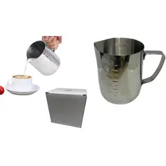 MAZUGI - Jarra Leche Espuma Expreso Café Barista 550 ml acero metal