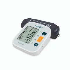 LUDGA - Tensiometro Digital Brazo Recargable USB con Voz Brazalete Universal 42cm Medir Presion Aparato Monitor Arterial Electrico Color Blanco