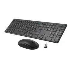 INNOVA - Teclado Con Mouse Inalambrico Usb Receptor Slim Elegante Km Negro