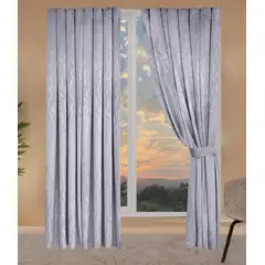 GENERICO - Cortinas decorativas Grises con aro metalico Poliester 100% - Almalu