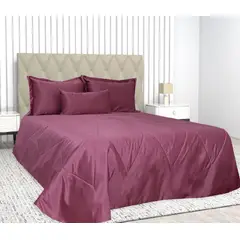 GENERICO - Tendido premium tipo satin Rojo cama doble 1.40 - Almalu