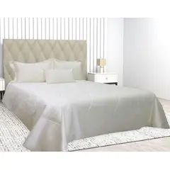 GENERICO - Tendido premium tipo satin Blanco cama doble 1.40 - Almalu