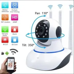 GENERICO - Cámara De Seguridad 3 Antenas Robotica 360 WIFI