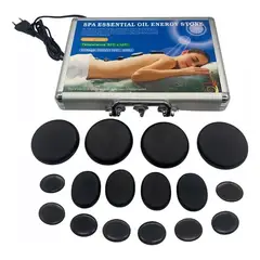 GENERICO - Kit Piedras Calientes Volcánicas Terapia Maletín Calentador