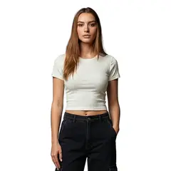 SYK - Blusa Basica Corta En Rib Unicolor