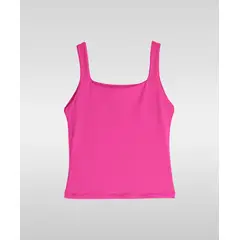 SYK - Blusa Crop Top cuello Cuadrado Para Mujer Unicolor Licrado