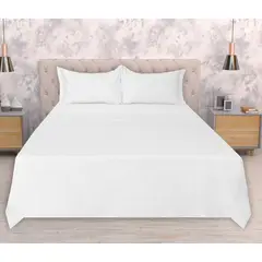 GENERICO - Juego de sabanas blancas de lujo algodon 100% 500 hilos King - Almalu