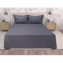 GENERICO - Juego de sabanas Gris de lujo algodon 100% 500 hilos Queen - Almalu
