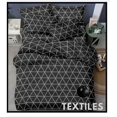 SIRENITAS - Juego de sabanas Cama Doble Geométrica Negra