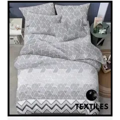 SIRENITAS - Juego de sabanas Cama Sencilla Triángulos Gris