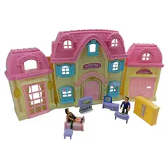 JUGUETERIA EXPRESS - Casa De Muñecas Familia Con 24 Accesorios, Sonidos Y Luz