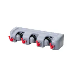 TRIPLE CLEAN - Soporte para traperos y escobas 3 puestos