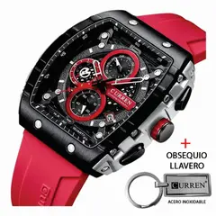 CURREN - Reloj 8442 Cronografos Correa De Silicona Mas Llavero