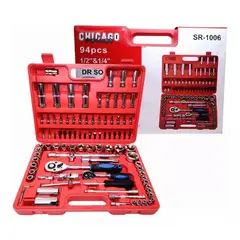CHICAGO - Juego De Copas Con Ratchet Kit 94 Pcs Carro Moto
