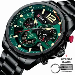 CURREN - Reloj Acero Inoxidable Cronógrafos 8395 Mas Llavero Grabado