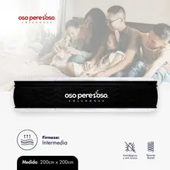 OSO PEREZOSO - Colchón Brown+ Unitop King 200cm200cm - Ortopédico Resortado - Firmeza Intermedia.