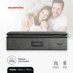 OSO PEREZOSO - Colchón Kodiak Doble 140cm190cm - Pocket Inside - Firmeza Extra Suave.