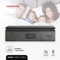 OSO PEREZOSO - Colchón Kodiak Queen 160cm190cm - Pocket Inside - Firmeza Extra Suave.