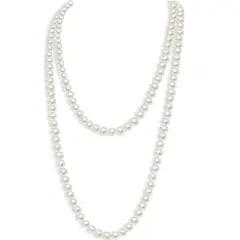 GENERICO - Collar largo de perlas para mujer perla de imitación