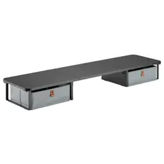 GENERICO - Base Eleva-monitor Madera Con 2 Cajones Techgo TDB-1 Negro