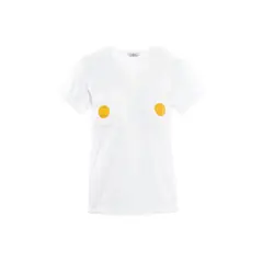 PINEAPPLES DON'T HAVE SLEEVES - Camiseta Blanca Con Parches de Huevos Pineapples