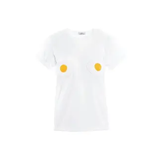 PINEAPPLES DON'T HAVE SLEEVES - Camiseta Blanca Con Parches de Huevos Pineapples