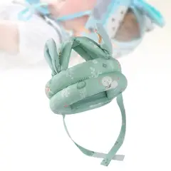 BABY ON - Gorro Casco Protector De Golpes Cabeza Bebés 6-36 Meses Verde
