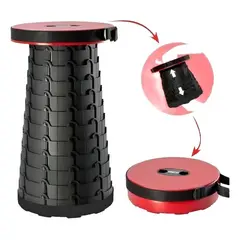 GENERICO - Silla Plegable Camping Banco Plegable Piso Retráctil Sillín Negro
