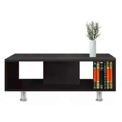 GENERICO - Mesa de Centro Madera Rectangular 85x30x35 con Sujeta Libros