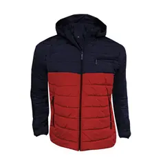 MODA EN CIRCUITO - Chaqueta Impermeable para Hombre Combinada AZUL-ROJO
