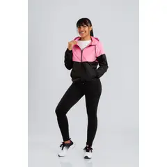 GENERICO - Chaqueta Rompevientos Mujer Negro x Rosa JM01