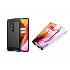 GENERICO - Funda Tipo Carbono + Vidrio templado UV Curvo Para ONEPLUS 8 PRO