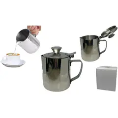 MAZUGI - Jarra milk con tapa Espuma Café Barista350mlacero Inoxidable