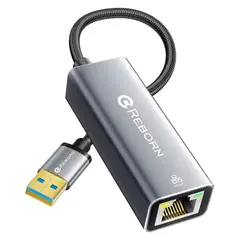 GEF - Adaptador Usb A Ethernet Rj45 Cable Nylon Gigabit