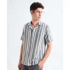 SEVEN SEVEN - Camisa Resort Estampado De Hojas Para Hombre Gris