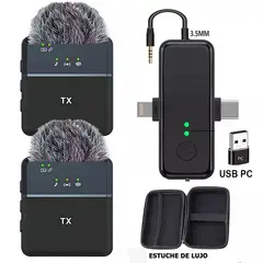 GENERICO - Micrófono Inalámbrico de Solapa Profesional Celular Tipo C iPhone y Pc SX31PRO