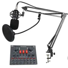 GENERICO - Micrófono Condensador Profesional Bm800 + Interfaz V8s