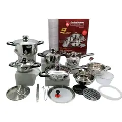 SWISSHOME - Bateria De Ollas Acero Quirúrgico Swiss Home 21 Piezas