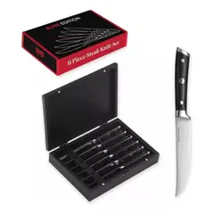 HOMESALE - Juego 6 Cuchillos Alemanes Acero Inoxidable Cocina Carne