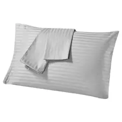 GENERICO - Juego de Sábanas Unicolor de 600 Hilos Gris Para Cama Semidoble