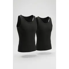 DIANE & GEORDI - Camiseta cuello redondo acanalada Pack X22203 - Negro