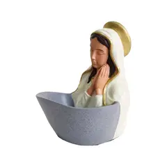PLINI - Pileta Vírgen María 13cm Resina Hecho a Mano