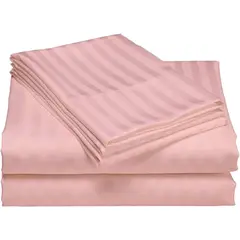 GENERICO - Juego de Sábanas Unicolor de 600 Hilos Palo de Rosa Para Cama Sencilla